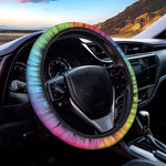 Rainbow Spiral Tie Dye Print Car Steering Wheel Cover