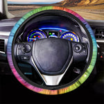 Rainbow Spiral Tie Dye Print Car Steering Wheel Cover