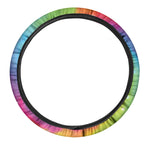 Rainbow Spiral Tie Dye Print Car Steering Wheel Cover