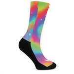 Rainbow Spiral Tie Dye Print Crew Socks