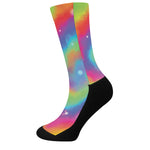 Rainbow Spiral Tie Dye Print Crew Socks