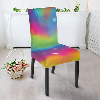 Rainbow Spiral Tie Dye Print Dining Chair Slipcover