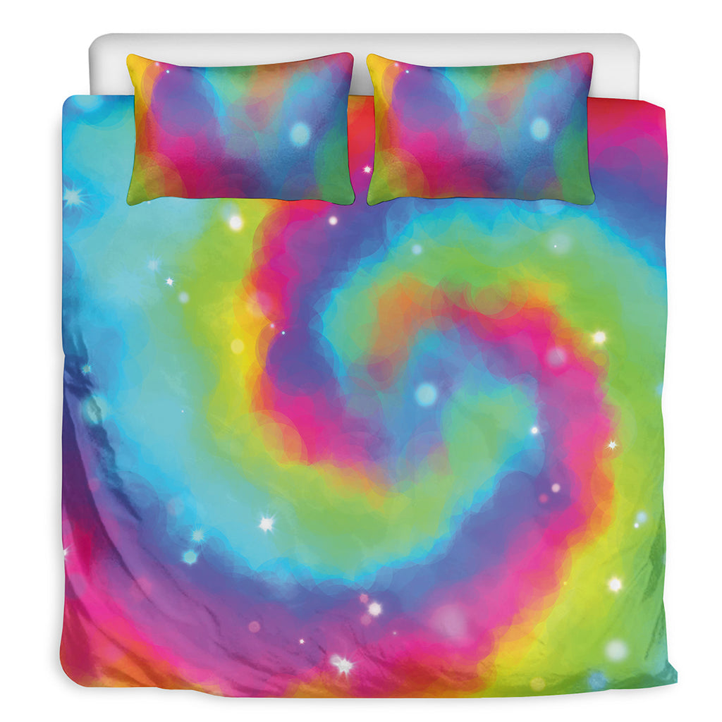 Rainbow Spiral Tie Dye Print Duvet Cover Bedding Set