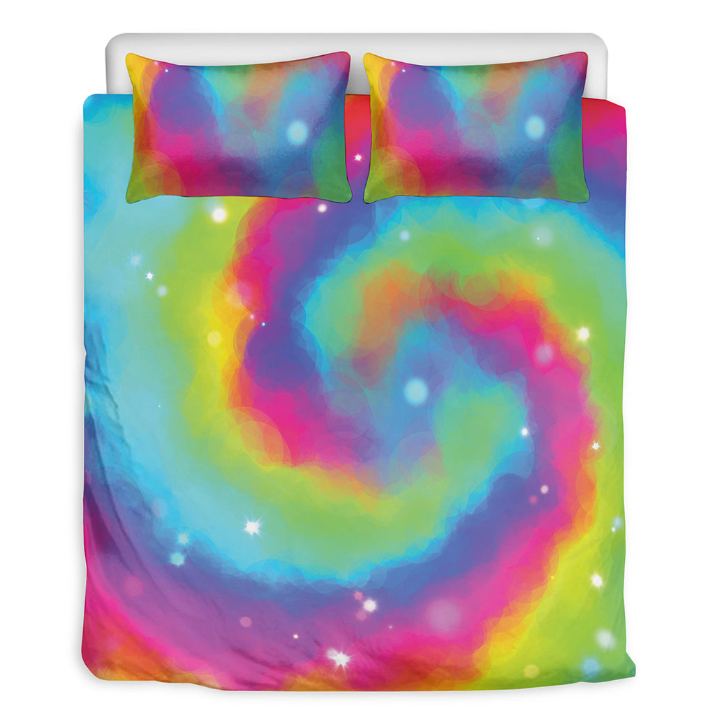 Rainbow Spiral Tie Dye Print Duvet Cover Bedding Set
