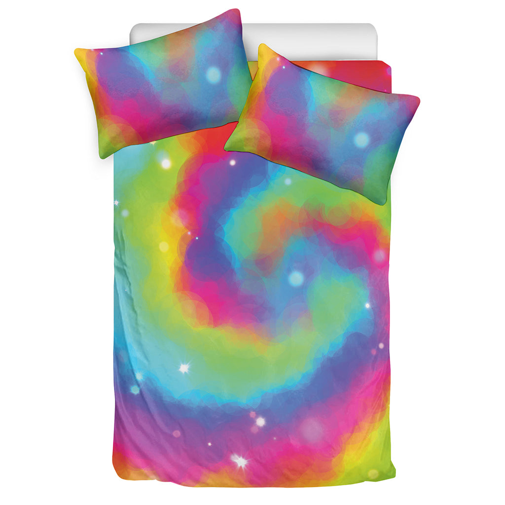 Rainbow Spiral Tie Dye Print Duvet Cover Bedding Set