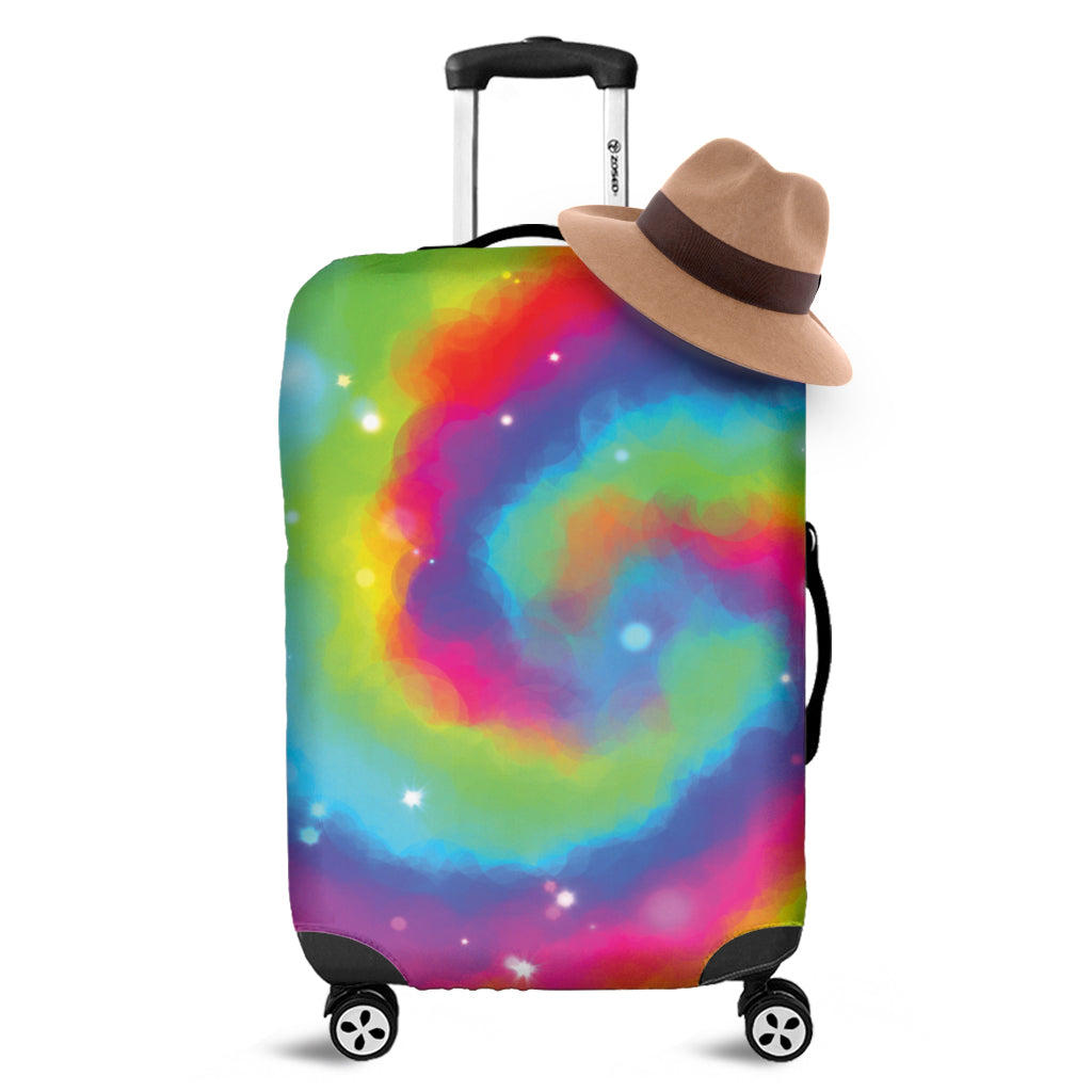 Rainbow Spiral Tie Dye Print Luggage Cover