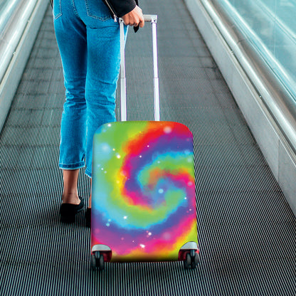 Rainbow Spiral Tie Dye Print Luggage Cover
