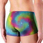 Rainbow Spiral Tie Dye Print Men's Boxer Briefs