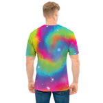 Rainbow Spiral Tie Dye Print Men's T-Shirt