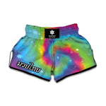 Rainbow Spiral Tie Dye Print Muay Thai Boxing Shorts