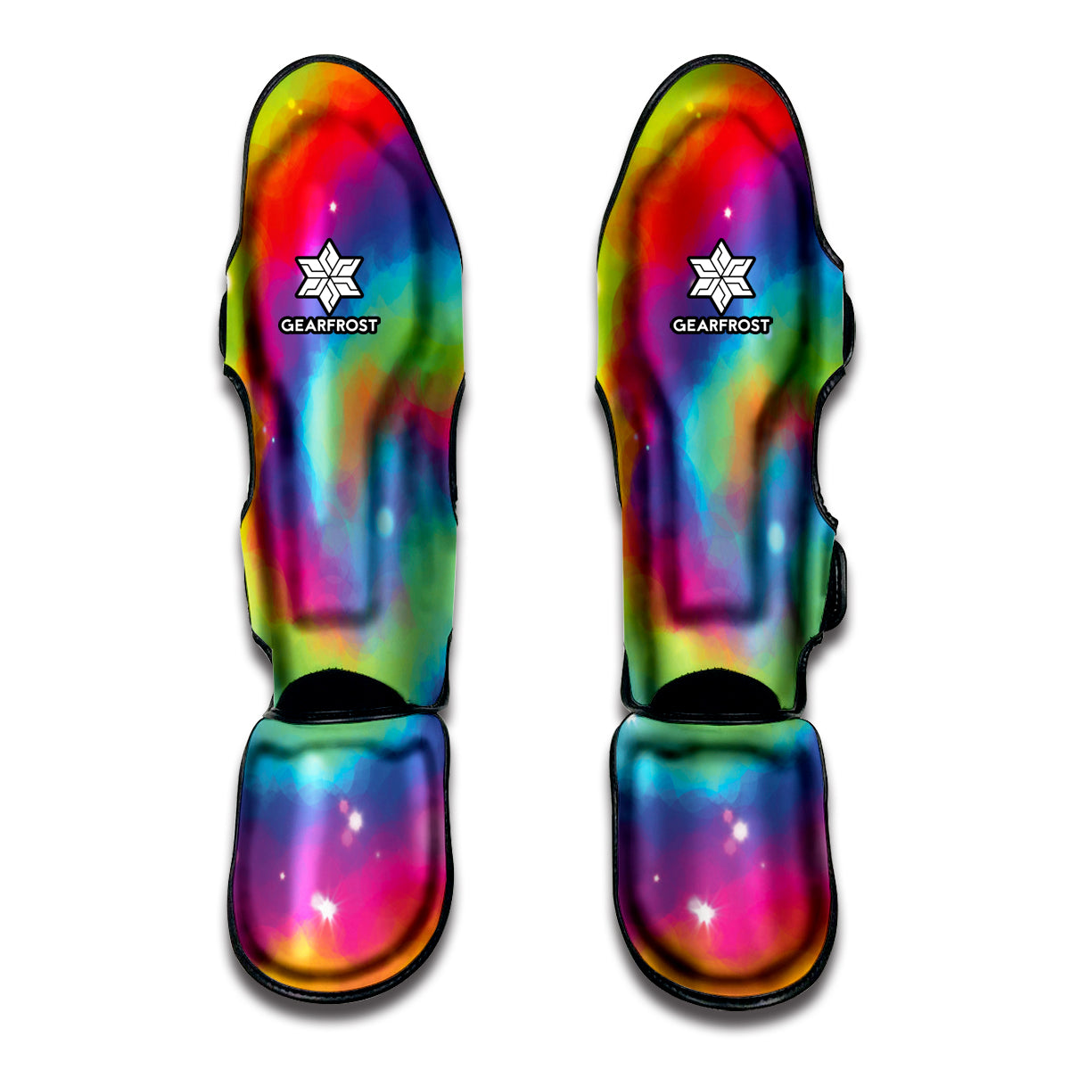 Rainbow Spiral Tie Dye Print Muay Thai Shin Guard