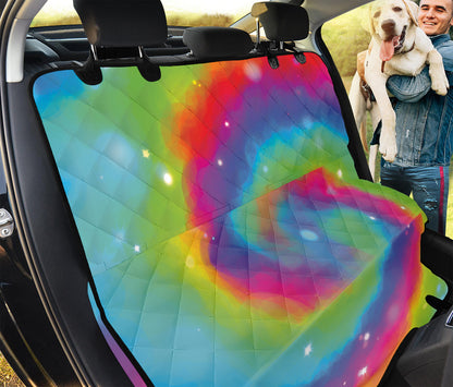 Rainbow Spiral Tie Dye Print Pet Car Back Seat Cover