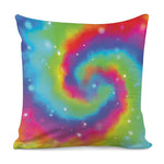 Rainbow Spiral Tie Dye Print Pillow Cover