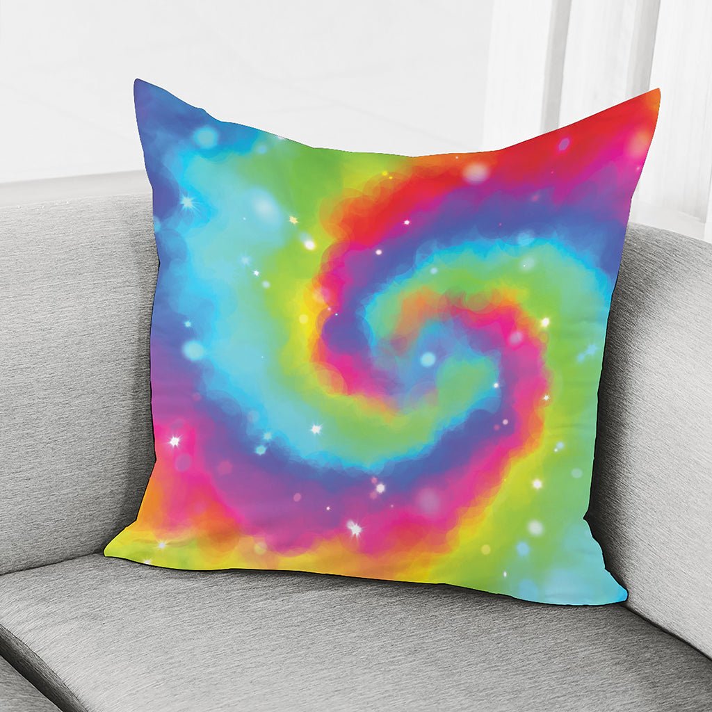Rainbow Spiral Tie Dye Print Pillow Cover