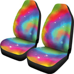 Rainbow Spiral Tie Dye Print Universal Fit Car Seat Covers