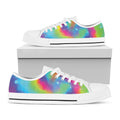 Rainbow Spiral Tie Dye Print White Low Top Sneakers