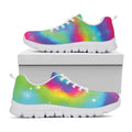 Rainbow Spiral Tie Dye Print White Running Shoes