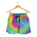 Rainbow Spiral Tie Dye Print Women's Shorts