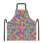 Rainbow Squares Pattern Print Apron