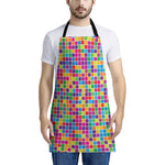 Rainbow Squares Pattern Print Apron