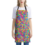 Rainbow Squares Pattern Print Apron
