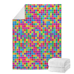 Rainbow Squares Pattern Print Blanket