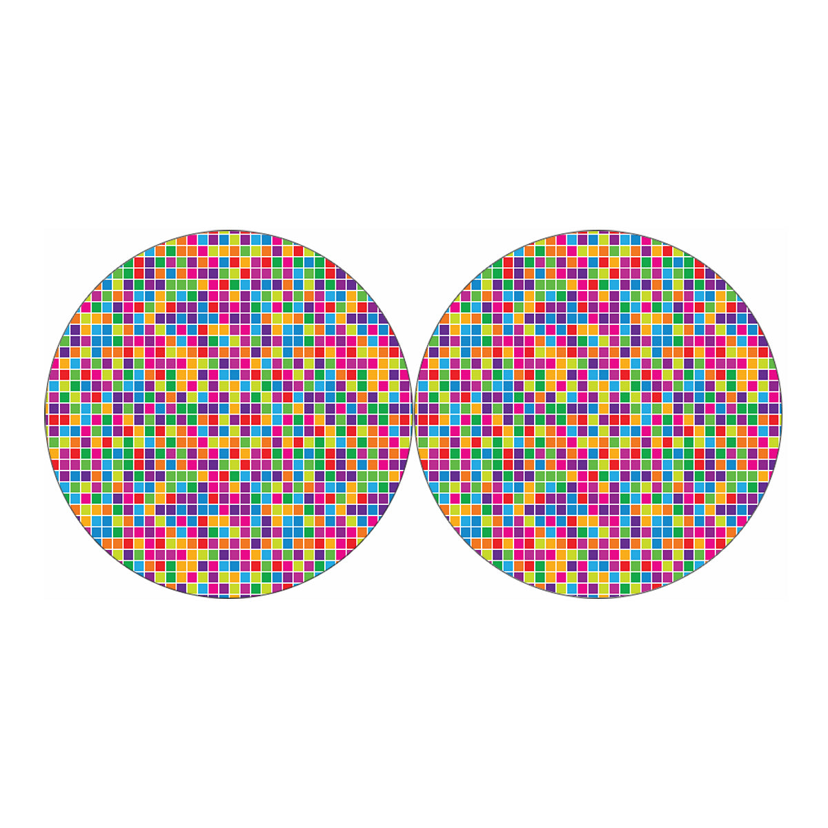 Rainbow Squares Pattern Print Car Coasters
