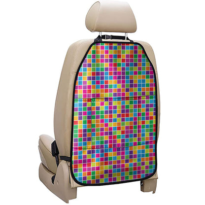 Rainbow Squares Pattern Print Car Seat Organizers