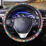 Rainbow Squares Pattern Print Car Steering Wheel Cover
