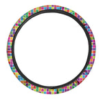 Rainbow Squares Pattern Print Car Steering Wheel Cover