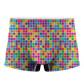 Rainbow Squares Pattern Print Men's Boxer Briefs