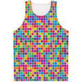 Rainbow Squares Pattern Print Men's Tank Top