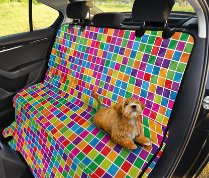 Rainbow Squares Pattern Print Pet Car Back Seat Cover