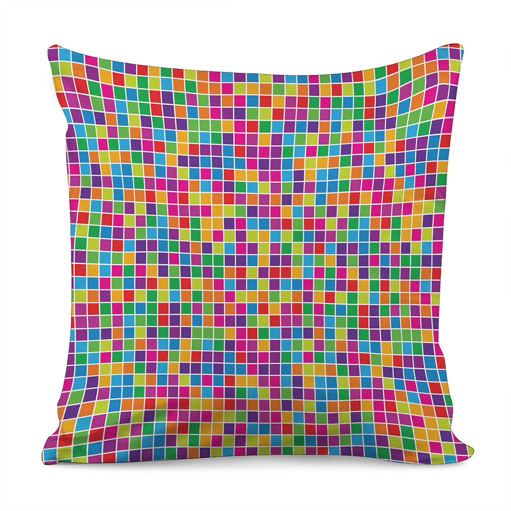 Rainbow Squares Pattern Print Pillow Cover