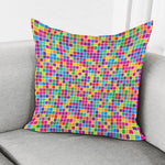 Rainbow Squares Pattern Print Pillow Cover
