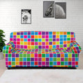 Rainbow Squares Pattern Print Sofa Cover