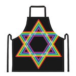 Rainbow Star of David Print Apron