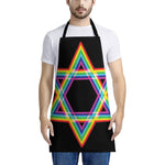 Rainbow Star of David Print Apron