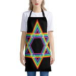 Rainbow Star of David Print Apron