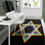 Rainbow Star of David Print Area Rug