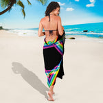 Rainbow Star of David Print Beach Sarong Wrap