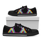 Rainbow Star of David Print Black Low Top Shoes 
