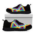 Rainbow Star of David Print Black Running Shoes