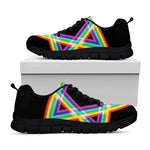 Rainbow Star of David Print Black Sneakers
