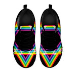 Rainbow Star of David Print Black Sneakers