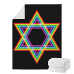 Rainbow Star of David Print Blanket