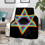 Rainbow Star of David Print Blanket