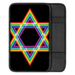 Rainbow Star of David Print Car Center Console Cover