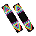Rainbow Star of David Print Car Seat Belt Covers