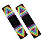 Rainbow Star of David Print Car Seat Belt Covers